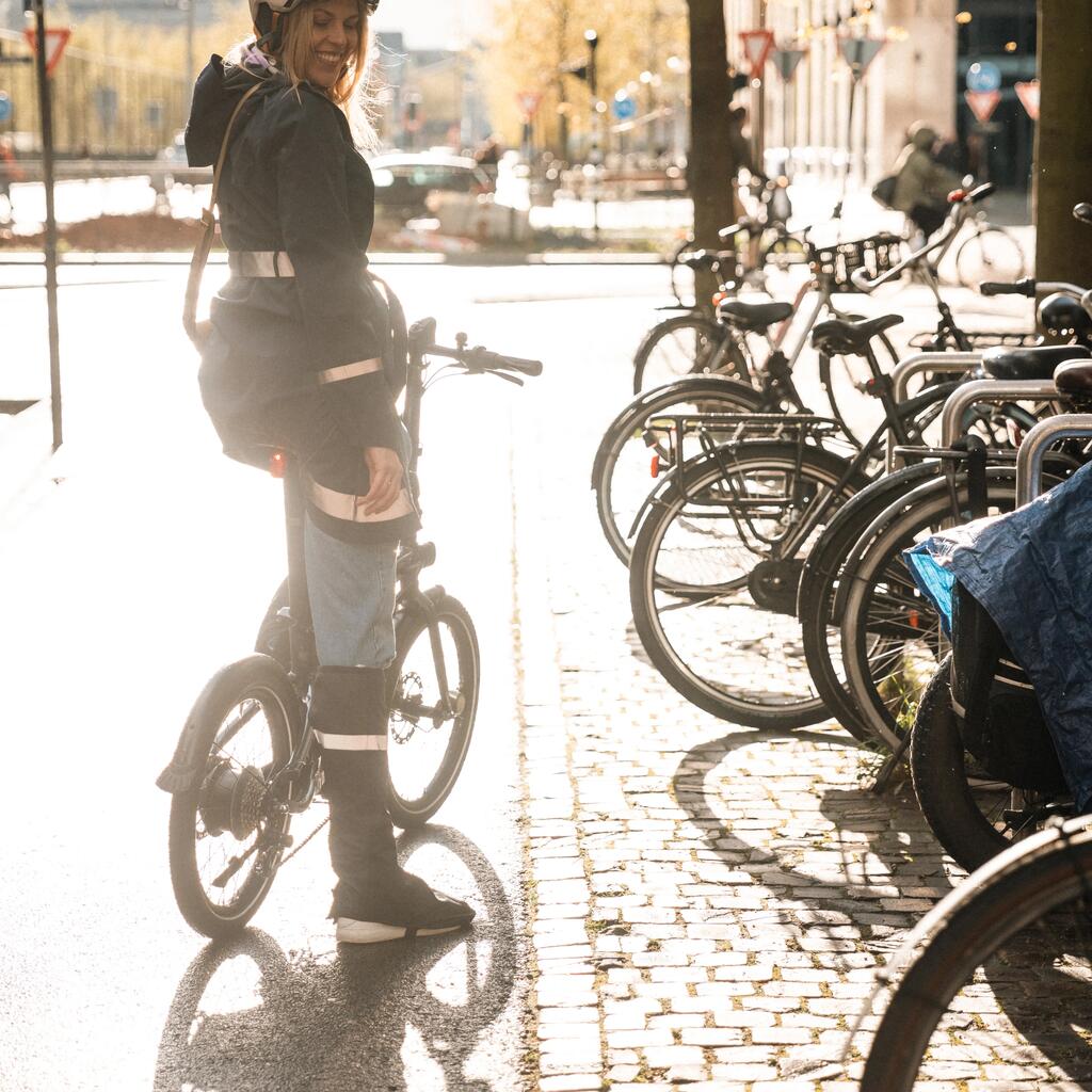 City Bike Waterproof High Overshoes - Black